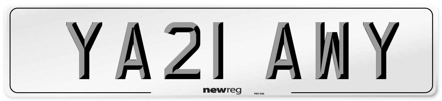YA21 AWY Number Plate from New Reg